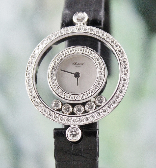(image for) LIKE NEW Chopard 18K White Gold Happy Diamond Lady Watch
